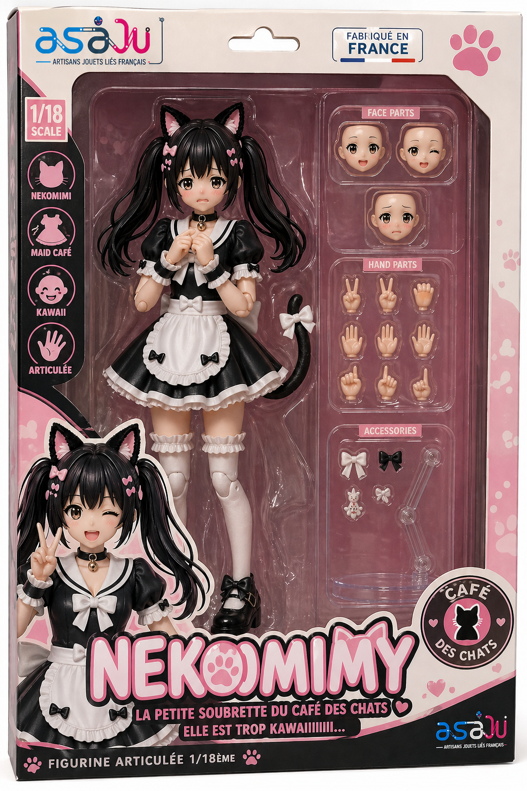 Concept de packaging ASAJU pour la figurine articulée Nekomimy